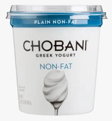 The front of a yogurt tub